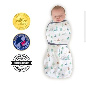 Omni Swaddle Sack/Wrap - Watercolor Mountains & Trees - Newborn 6-14lbs NWOT